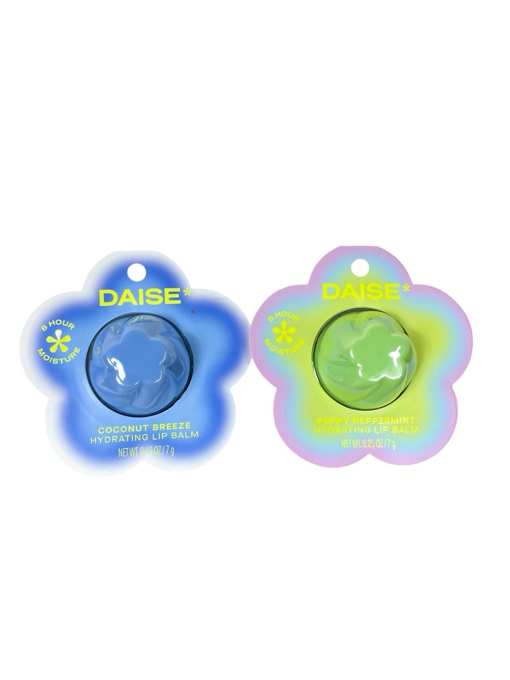 Hydrating Flower Lip Balm Duo - Blue Coconut Breeze & Green Peppermint